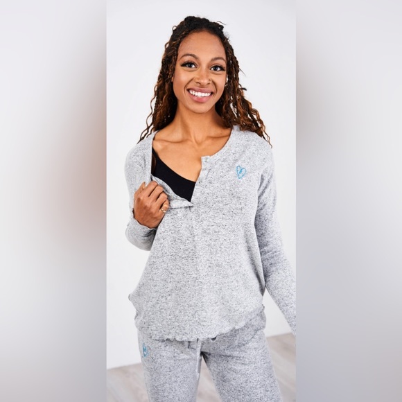 Latched Mama Nest Jogger Set XS in Heathered Rose - Picture 9 of 9